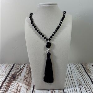 Onyx Gemstone Bead Handmade Beaded Mala Necklace